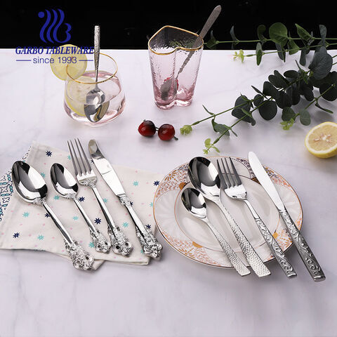 High quality mirror polish silver flatware set hotselling in Amazon