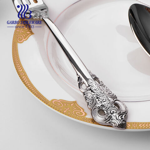 High quality mirror polish silver flatware set hotselling in Amazon