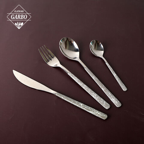 Wholesale high-quality stainless steel cutlery set worldwide popular mental silver flatware