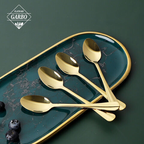 Wholesale Hot PVD Golden Modern Minimalist Stainless-Steel Dinner Spoon