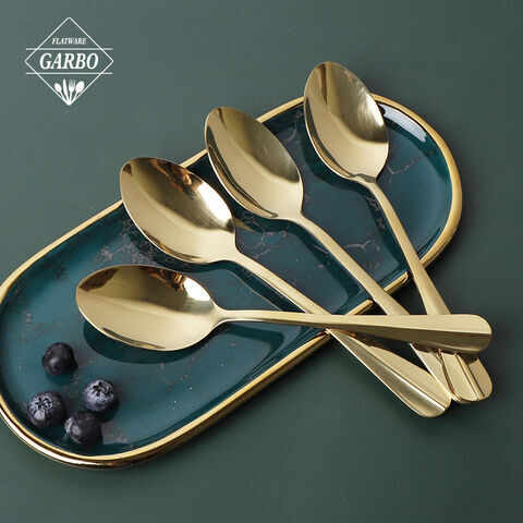 Wholesale Hot PVD Golden Modern Minimalist Stainless-Steel Dinner Spoon