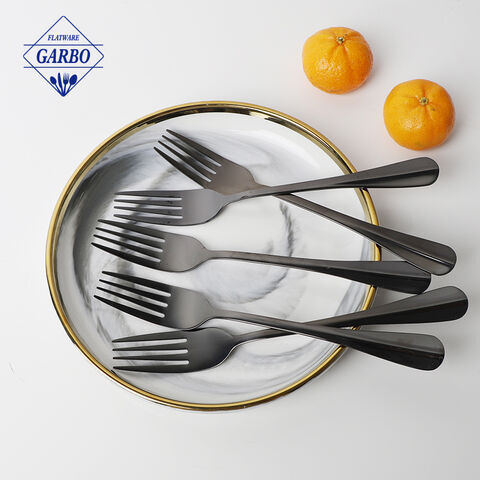 Amazon Popular PVD Black Stainless-Steel Dinner Fork with Minimalist Design