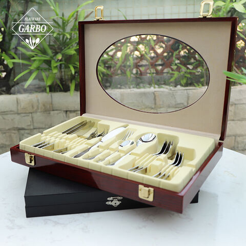 Sendok garpu stainless steel premium warna silver 24 pcs peralatan makan