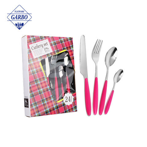 High-Quality Custom Plastic Handle Cutlery with Window Display Box