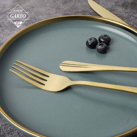 Amazon Best Selling Wholesale Minimalist Stainless-Steel Gold Dinner Fork