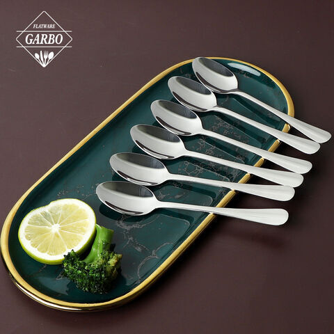 Pinakamabentang Kubyertos ng 6 na pirasong Stainless Steel Silver Dinner Spoon