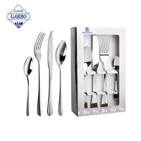 Alat Makan Stainless Steel Model Reguler 13/0 Dengan Kotak Kado