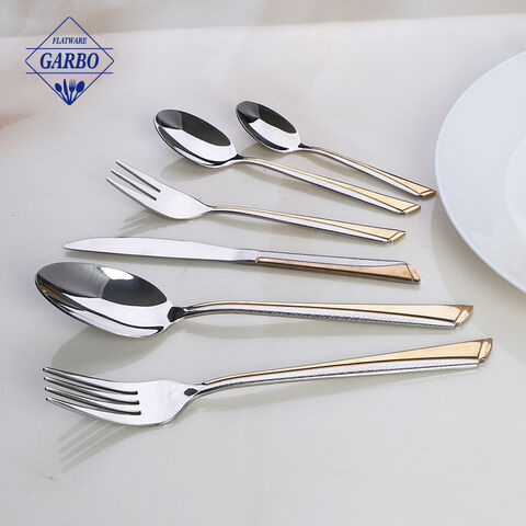 Egypt hot selling golden handle decor stainless steel flatware set