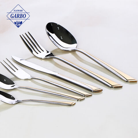 Laser and Gold Plating Handle Stainless Steel Cutlery Set