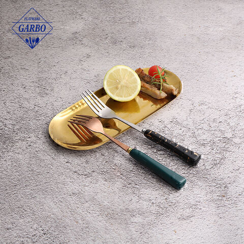 Dinner Fork na may Ceramic Handle Stainless Steel Cutlery Forks Set - Dessert Forks and Spoons Silverware para sa Bahay Restaurant at Kitchen Cutlery Set