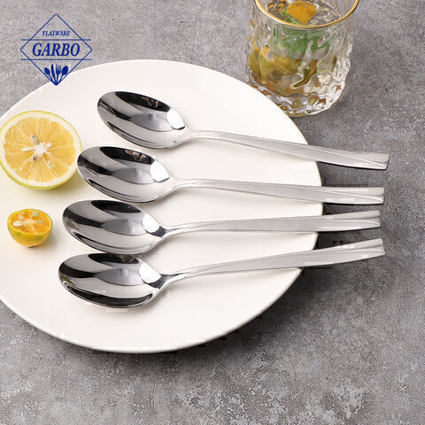 Cucchiaio da tavola in acciaio inossidabile di alta qualità, posate color argento