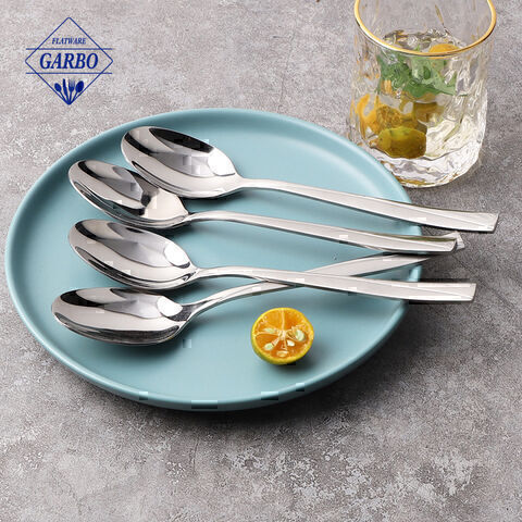 Stock high quality stainless steel dinner spoon silver color cutlery