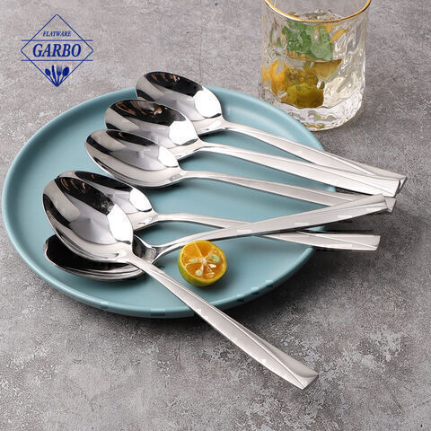 Stock high quality stainless steel dinner spoon silver color cutlery
