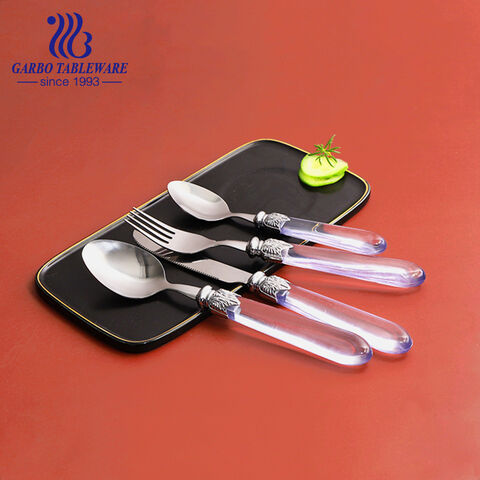 Plastic handle stainless steel flatware popular in South America