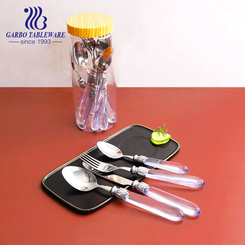 Plastic handle stainless steel flatware popular in South America