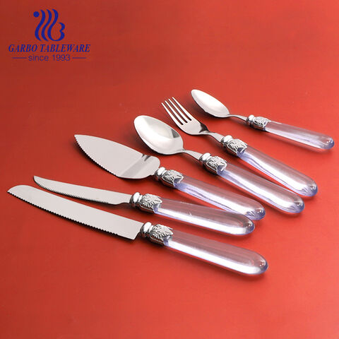 Plastic handle stainless steel flatware popular in South America