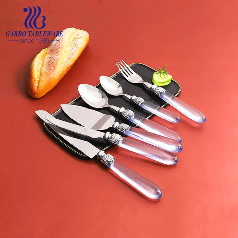 Plastic handle stainless steel flatware popular in South America