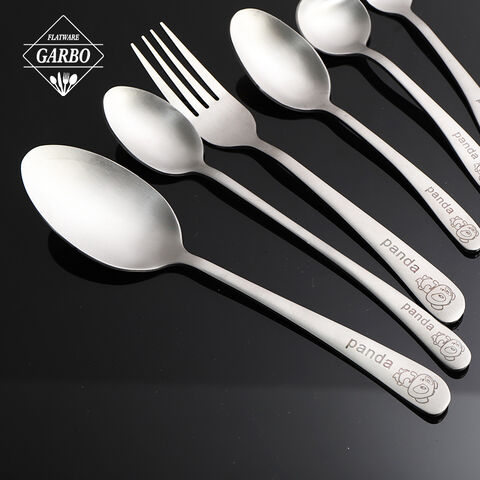 Wholesale cheap silverware dinner spoon with fork set for restaurant