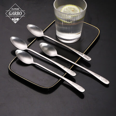 Long Handle Iced Tea Spoons Coffee Spoon Ice Cream Spoon Stirrers Spoons Stainless Steel Cocktail Stirring Spoons