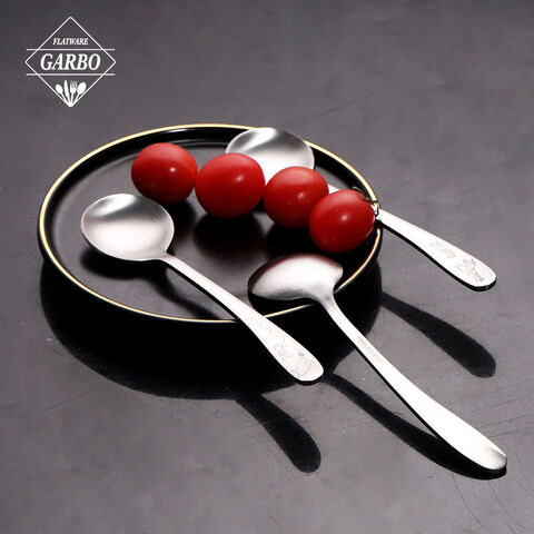 Round shape silverware soup dinner spoon stainless steel flatware