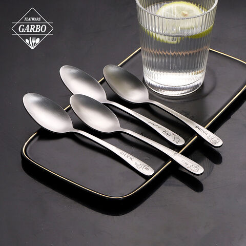 Factory stainless steel tea spoon silver color flatware.