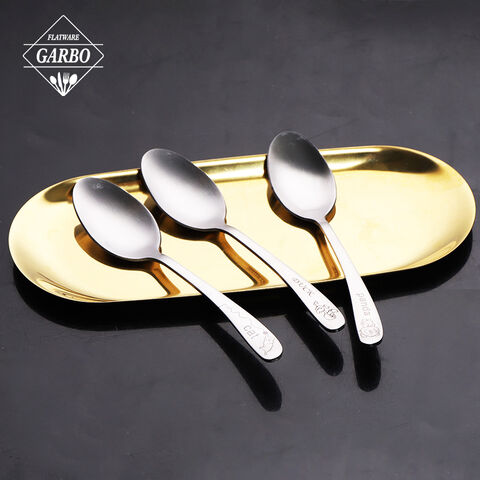 Factory stainless steel tea spoon silver color flatware.