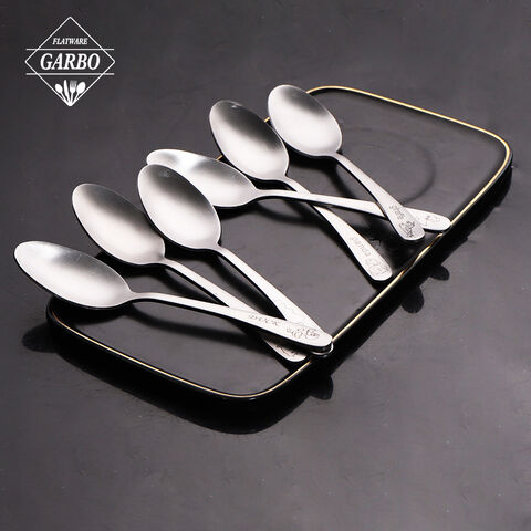 Factory stainless steel tea spoon silver color flatware.