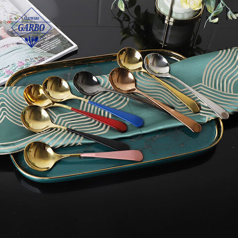 2023 New Year Gift Spoon Set Makukulay na Ice Cream Spoon para sa Wholesale Market Flatware