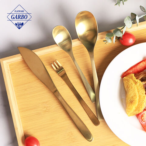 Garbo Supplier Hot sale Amazon godlen cutlery sets 
