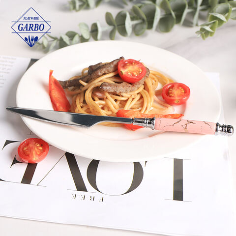 2023 new hot sale gold ceramic handld dinner knife for steak 