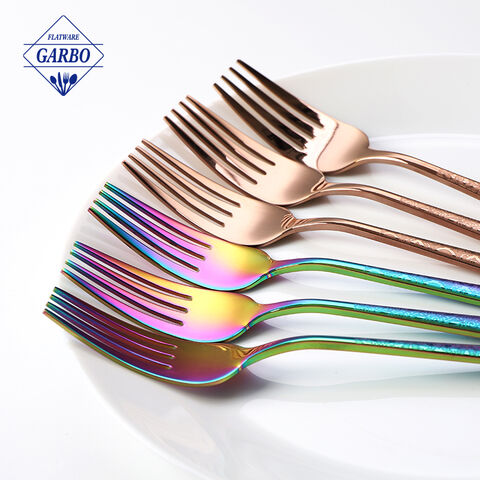 Garpu Makan Stainless Steel Dekorasi Pelangi Dazzling