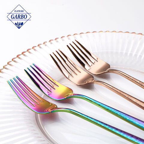 Garpu Makan Stainless Steel Dekorasi Pelangi Dazzling