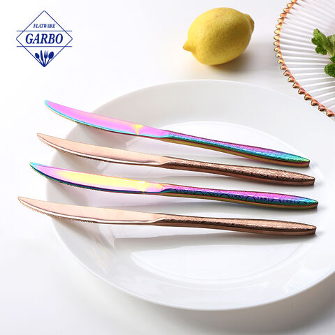 410 stainless steel colored rainbow hot selling dinner knife