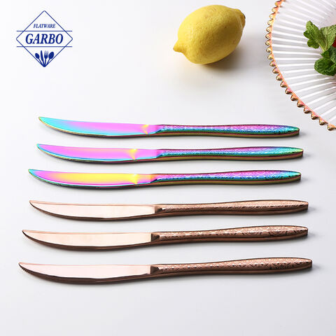 Cuchillo de cena de acero inoxidable 410 color arcoíris superventas