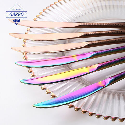 410 stainless steel colored rainbow hot selling dinner knife