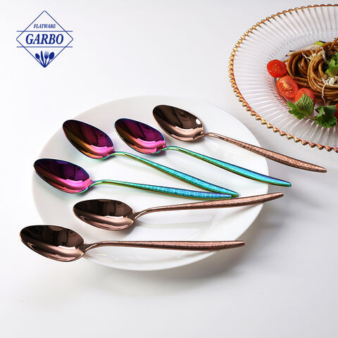 Brown color high quality made in China stainless steel dinner spoon