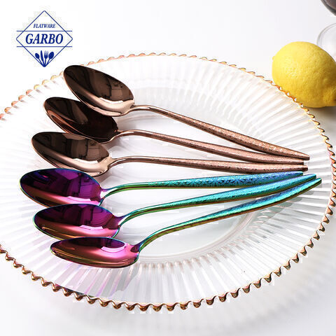 Brown color high quality made in China stainless steel dinner spoon
