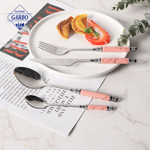 Customized classic ceramic handle cutlery set for home hot sale in Amazon 