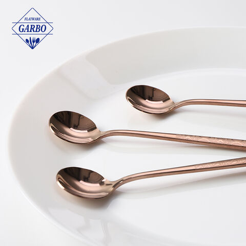 China manufactures 201 410 stainless steel cutlery set rose gold color kitchen utensil