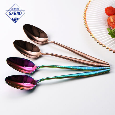 Rainbow dineer  Spoon Set with  laser design handle