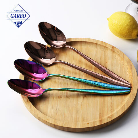 Rainbow dineer  Spoon Set with  laser design handle