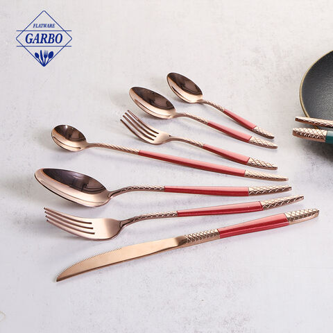 2023 Silverware Necessary For Purchase Red Stainless Steel Flatware Set For Retailer