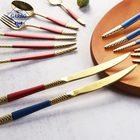 China flatware factory made cutlery gold stainless steel flatware set kitchen utensils