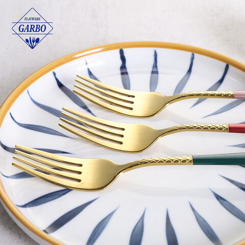 Decorative Color Handle Gold Stainless Steel Cutlery Dinner Fork