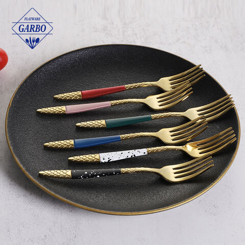 Promosyon ng Amazon Middle-East 201 Stainless Steel Gold Dinner Fork