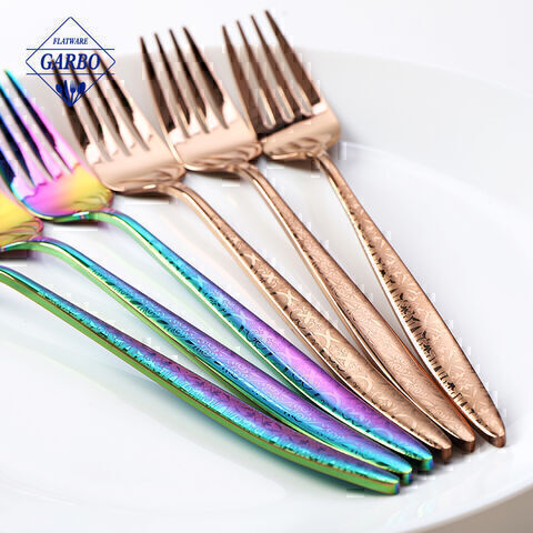 Hotselling on Canton Fair Dinner Forks Top Food Grade Extra-Fine Stainless Steel Forks with PVD plating