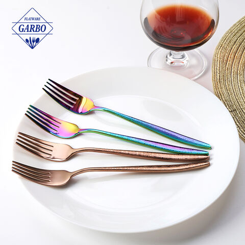 Fourchette à dîner amazone avec fourchette design arc-en-ciel coloré