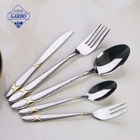 201 stainless steel cutlery with gold electroplating handle Arabic style kitchen utensil set