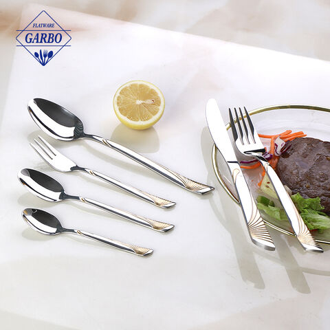 201 stainless steel sendok garpu set harga grosir peralatan dapur tahan lama