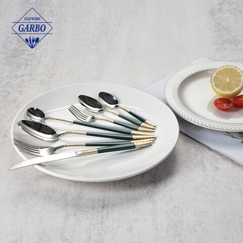 Baroque Royal 24 Luxury Cutlery Set Stainless Steel 18/10 Flatware Set,Vintage Wedding Gold Cutlery